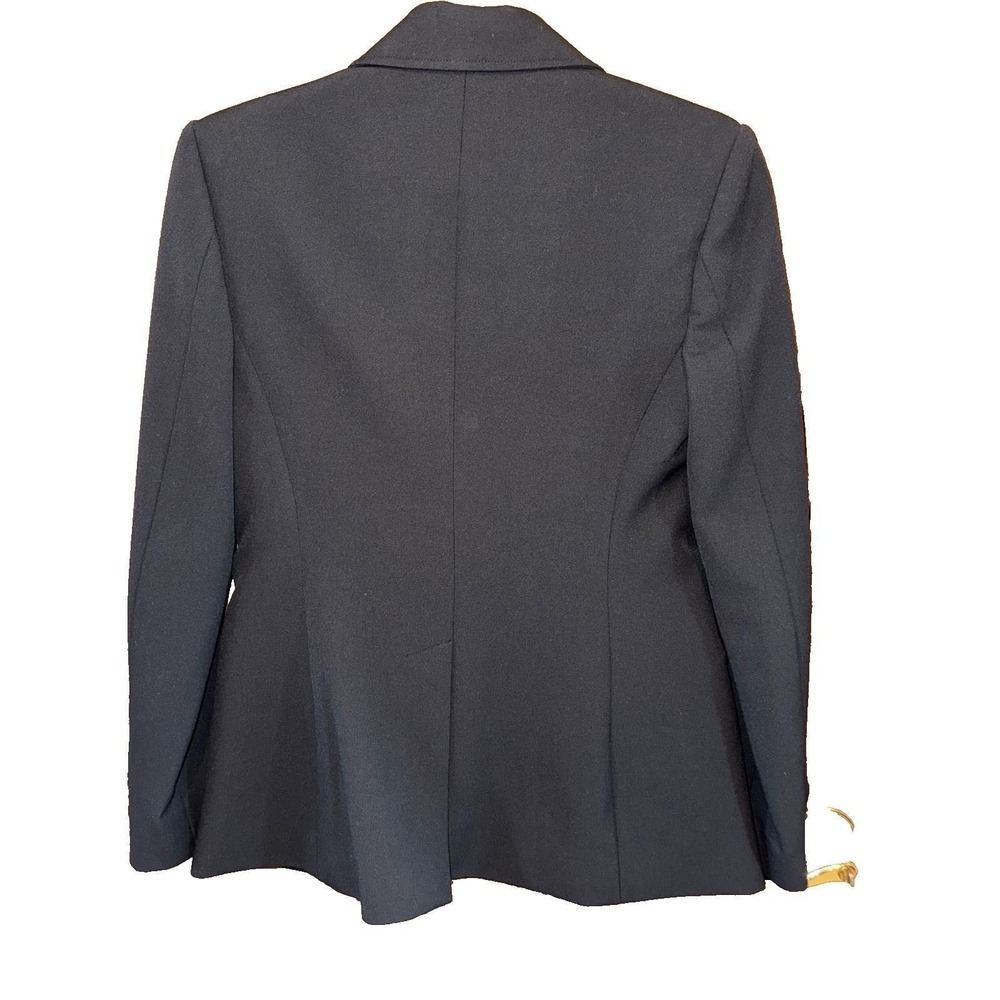 A.L.C. Blazer one button Jacket women Size 6 Solid Black with Small Peak Lapel - Picture 4 of 9